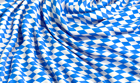 Bavarian flag in motion. 3d render