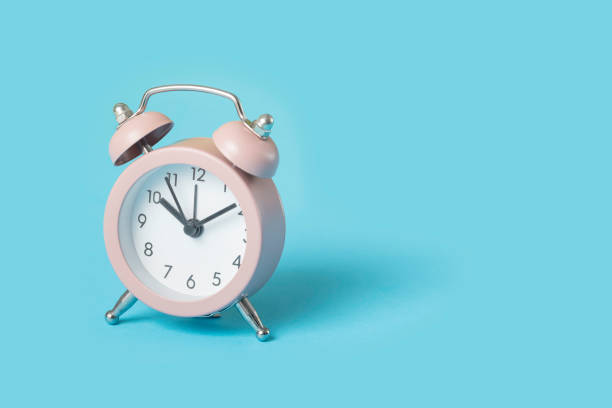 istock Pink metal twin bell retro alarm clock 1746661203