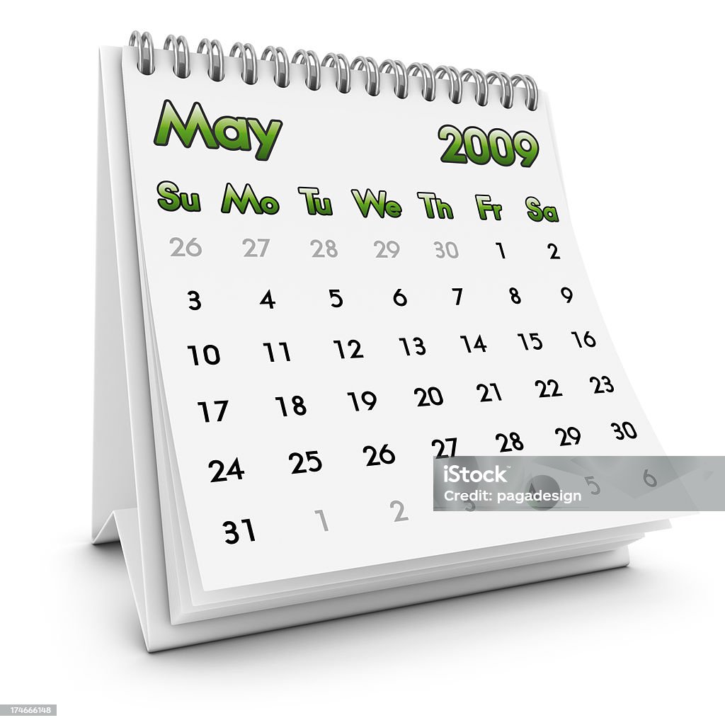 desktop calendar may 2009  2009 Stock Photo