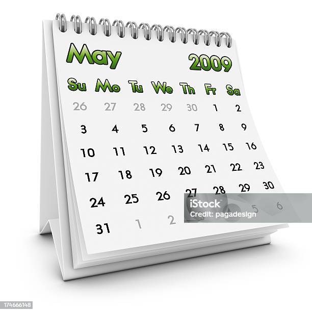 Desktop Calendar May 2009 Stock Photo - Download Image Now - 2009, Calendar, Calendar Date