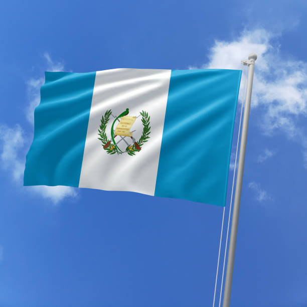 istock Guatemala flag fluttering in the wind on sky. 1746661790