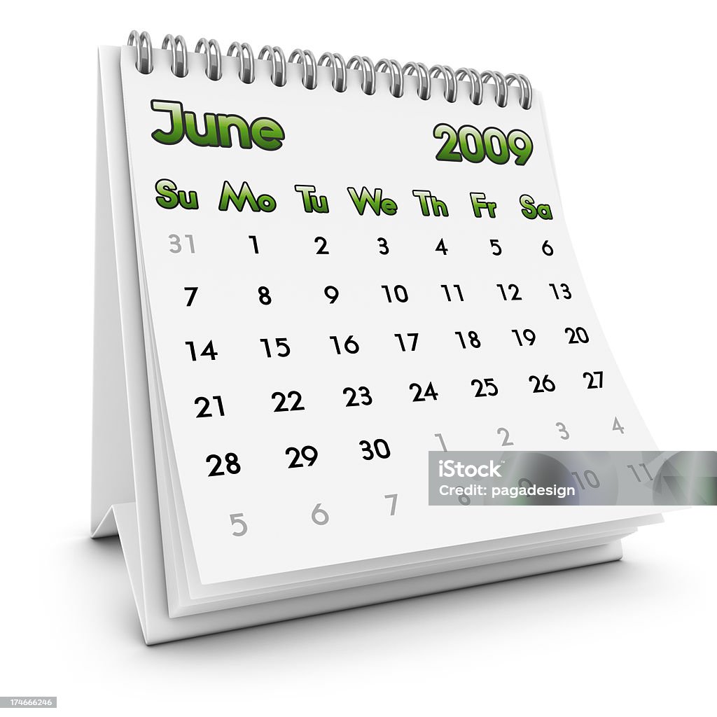 desktop calendário de Junho de 2009 - Royalty-free 2009 Foto de stock