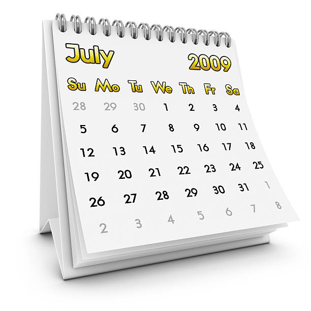 Desktop Calendar July 2009 Stock Photo - Download Image Now - 2009 ...