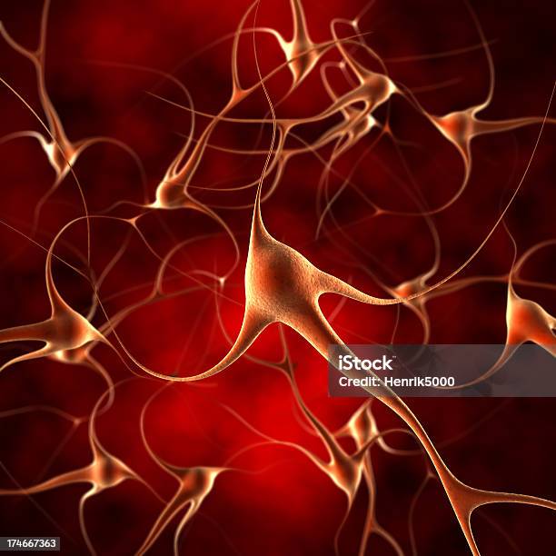 Neuron 細胞 - オレンジ色のストックフォトや画像を多数ご用意 - オレンジ色, 神経細胞全般, 3D