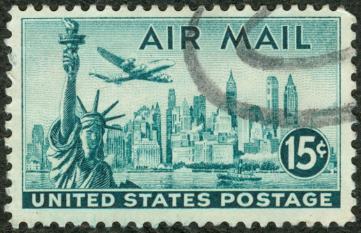 Postage stamp printed in USA shows  Brooklyn Bridge, 1983