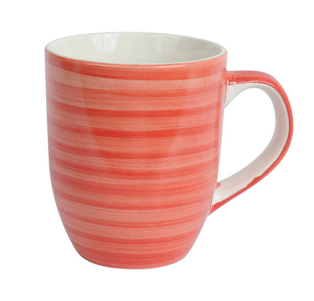 Orange striped Ceramic Mug or Cup (path included) stock photo