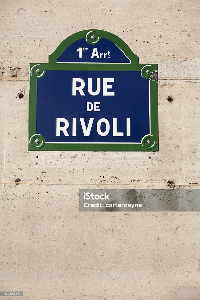 Rue de Rivoli パリの通りのサイン - リヴォリ通りのロイヤリティフリーストックフォト