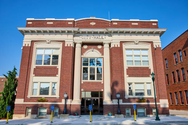istock Blue sky overhead Whitley county city hall building on bright summer day 1746679665