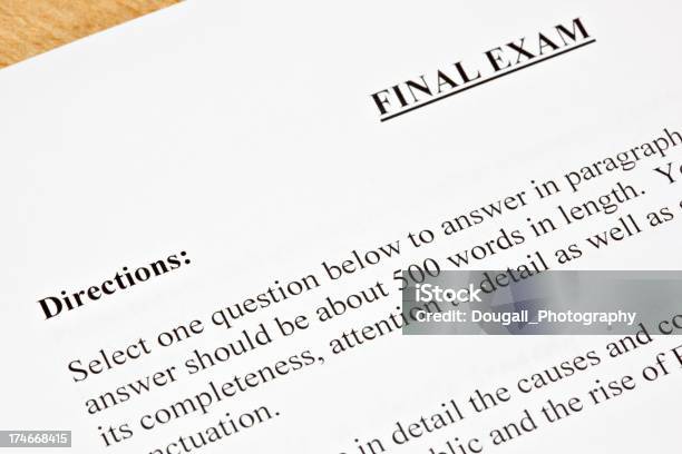 Final Exam Detail Stock Photo - Download Image Now - Comparison, Competition, Document