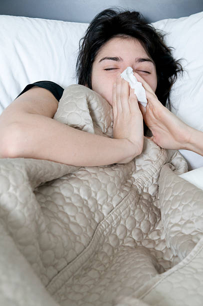 istock Sick girl in bed. 174668923