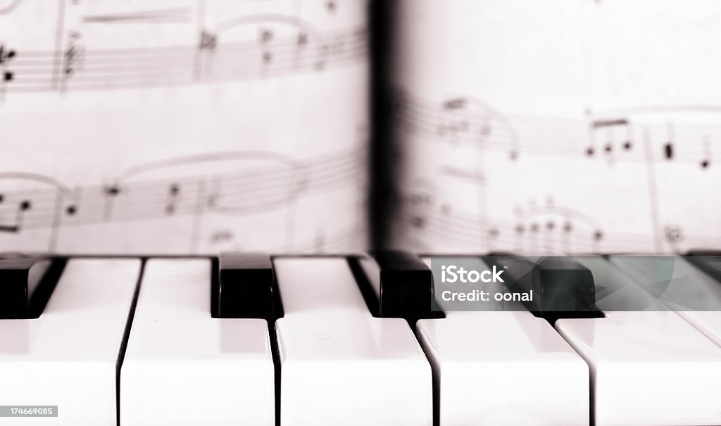 Piano keys in front of the sheet music Ludwig van Beethoven Stock Photo