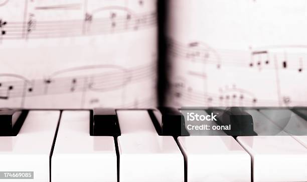 Piano Keys In Front Of The Sheet Music Stock Photo - Download Image Now - Ludwig van Beethoven, Piano, Wolfgang Amadeus Mozart