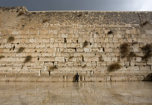 통곡의 벽 되돌아보기 젖은 바닥 - the western wall 뉴스 사진 이미지