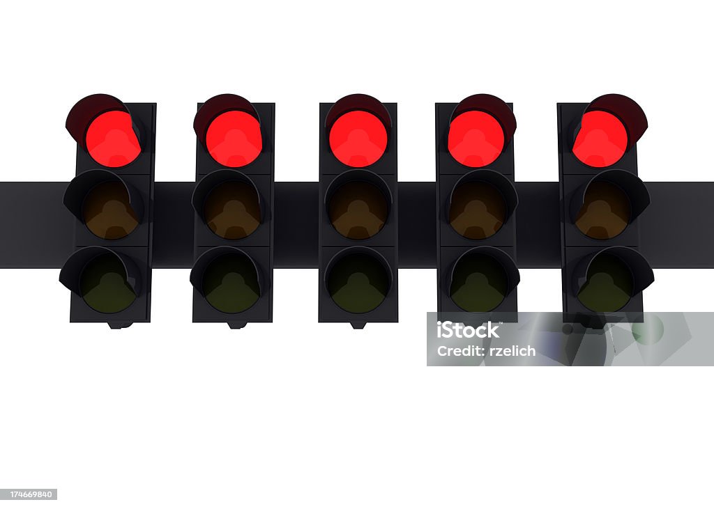 Cinque LED rosso - Foto stock royalty-free di Attrezzatura per illuminazione