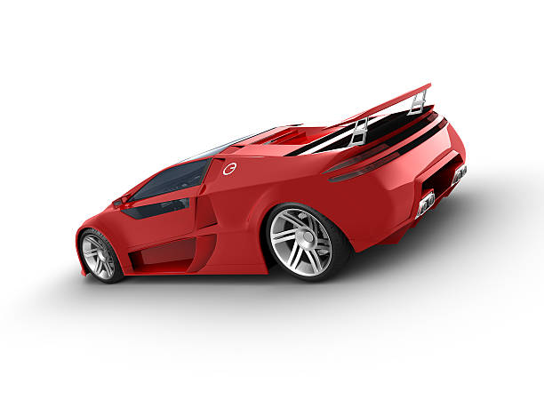 레드 스포츠 자동차모드 흰색 배경의 - keonigsegg 뉴스 사진 이미지
