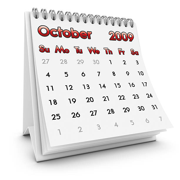 Desktop Calendar October 2009 Stock Photo - Download Image Now - 2009 ...