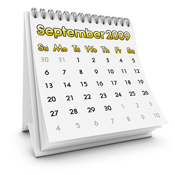 Desktop Calendar September 2009 Stock Photo - Download Image Now - 2009 ...