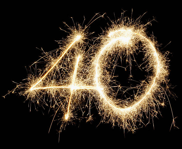 A large 40 made out of fireworks