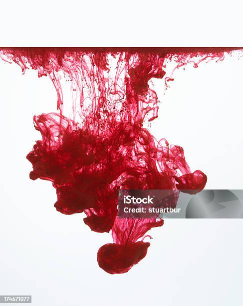 Czerwony Atrament 4 - zdjęcia stockowe i więcej obrazów Abstrakcja - Abstrakcja, Atrament, Bez ludzi