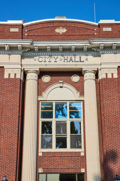 istock Front view of city hall building with white pillars 1746711943