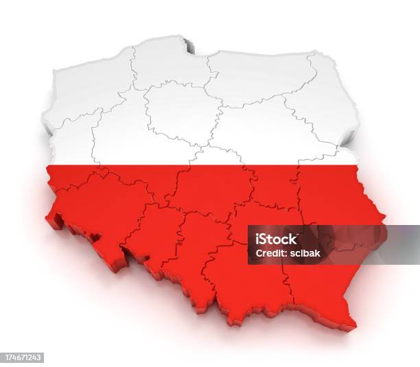 Mapa De Polonia Foto de stock y más banco de imágenes de Bandera polaca - Bandera polaca, Fondo blanco, Bandera