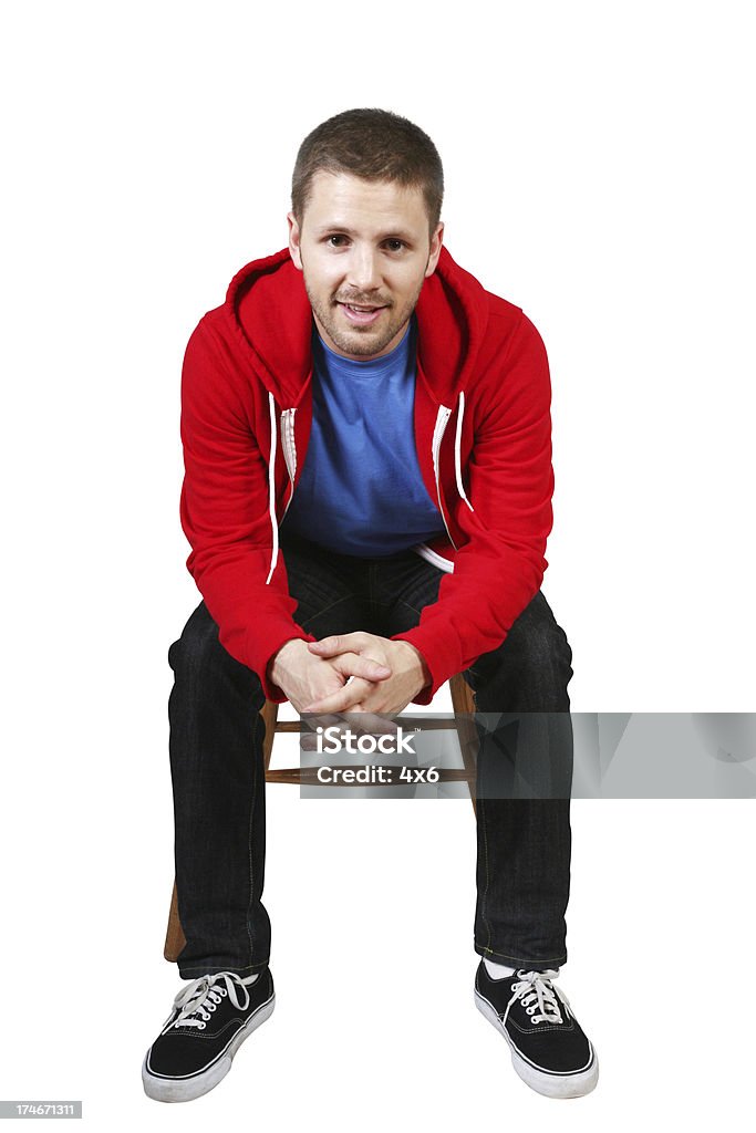 Man Sitting On Chair Leaning Forward Stock Photo Download Image Now man-sitting-on-chair-leaning-forward-stock-photo-download-image-now