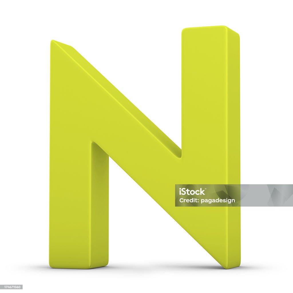 緑文字 N - アルファベットのNのロイヤリティフリーストックフォト