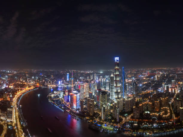 istock Aerial view of Shanghai at night 1746721540