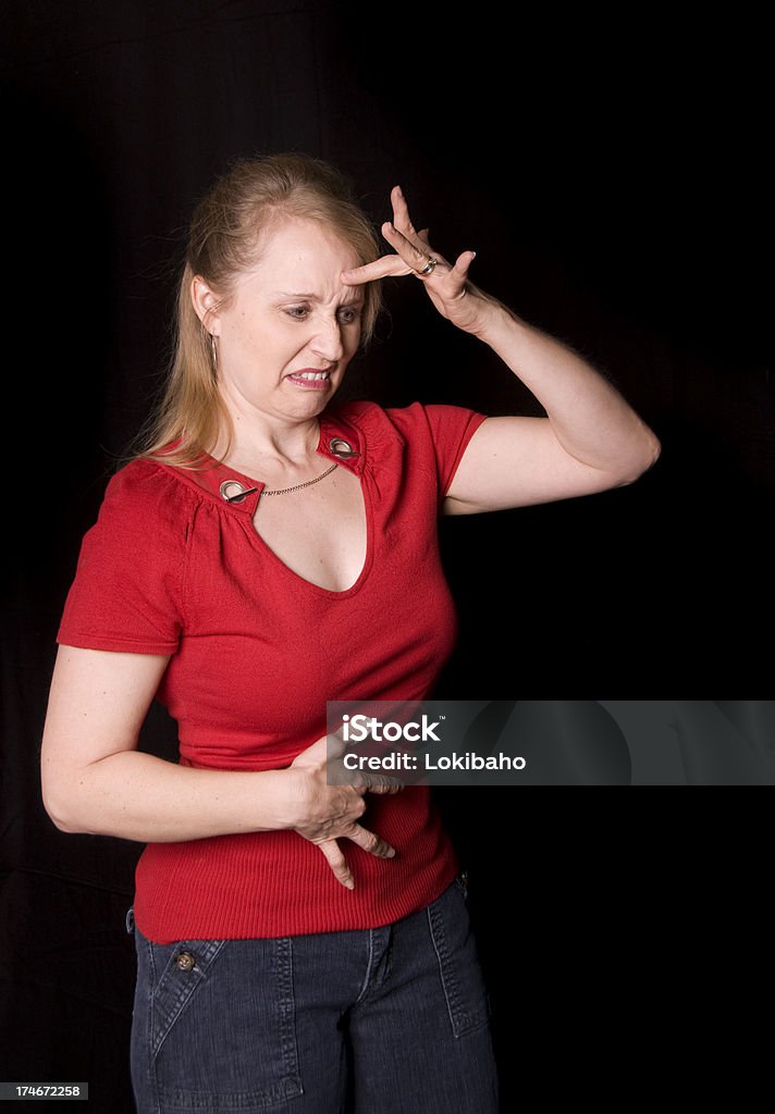 Krank in ASL - Lizenzfrei Amerikanische Gebärdensprache Stock-Foto