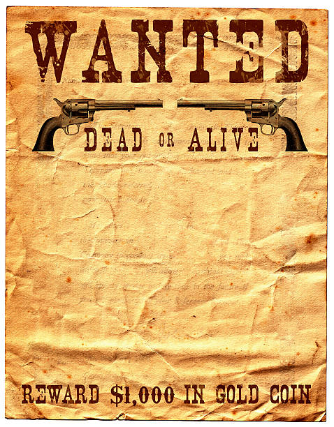 oeste selvagem queria cartaz recompensa - wanted poster poster old wild west imagens e fotografias de stock