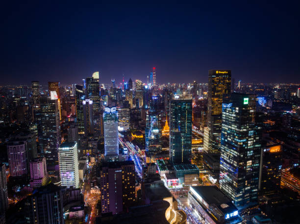 istock Aerial view of Shanghai at night 1746724909