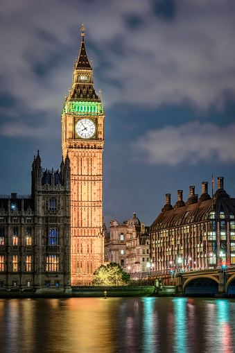 Big Ben tower at night