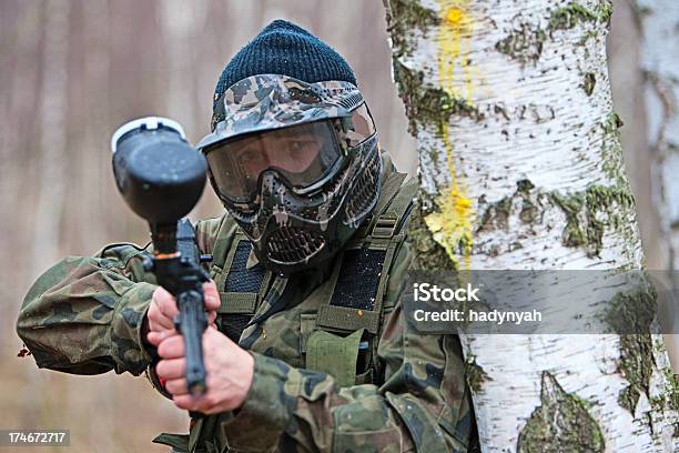 Paintball Player Stock Photo - Download Image Now - Adult, Adults Only, Aggression