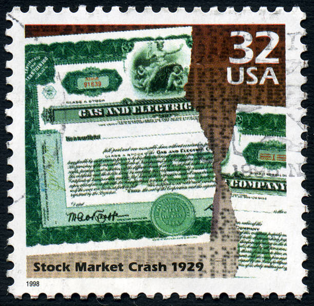 Stock Market Crash A United States postage stamp issued in 1998 commemorating the stock market crash in October 1929. 1920 1929 stock pictures, royalty-free photos & images