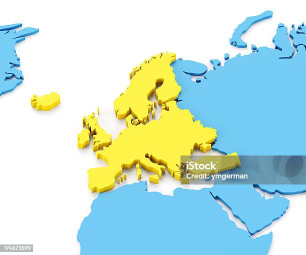 3d Mapa Da Europa Precisa - Fotografias de stock e mais imagens de Alemanha - Alemanha, Amarelo, Azul