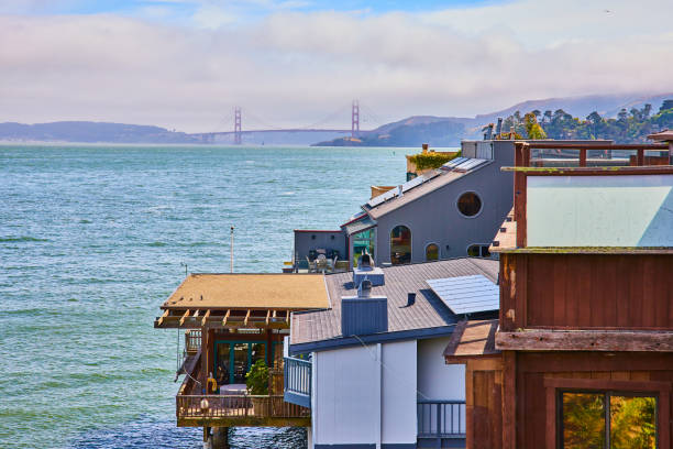 istock Rich and expensive waterfront properties with Golden Gate Bridge view from Tiburon shore 1746738109
