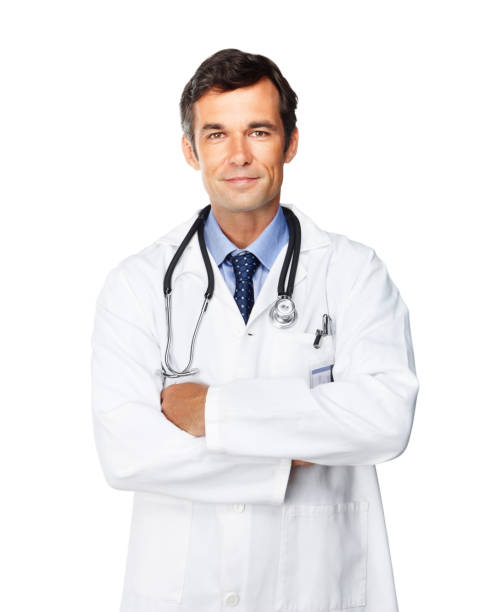 istock Mature doctor isolated on white 174674040