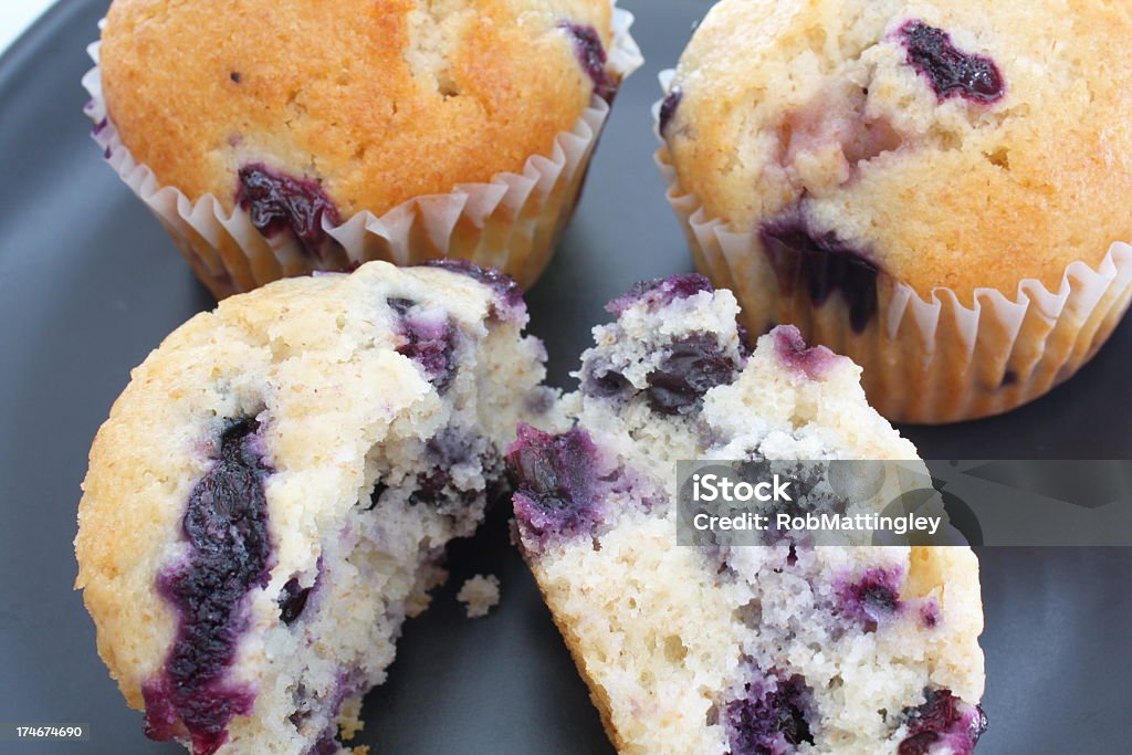 Deliciosos Muffins de mirtilo - Foto de stock de Muffin de Blueberry royalty-free