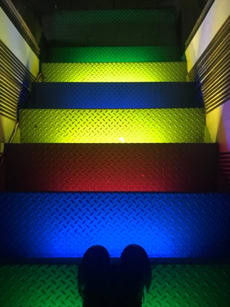 istock Colorful lighting on the stair 1746749514