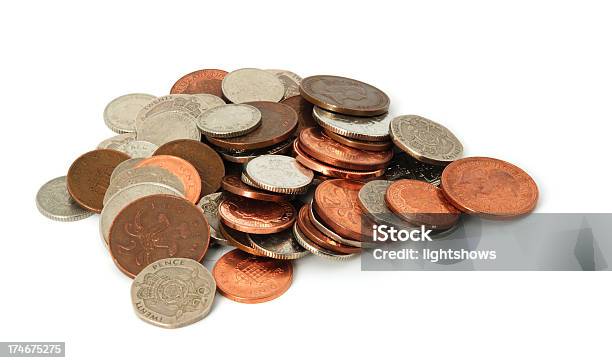 British Coins Stock Photo - Download Image Now - Coin, UK, Stack