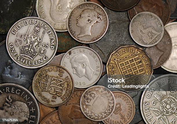 Obsolete British Coinage Stock Photo - Download Image Now - British Coin, British Culture, British Currency