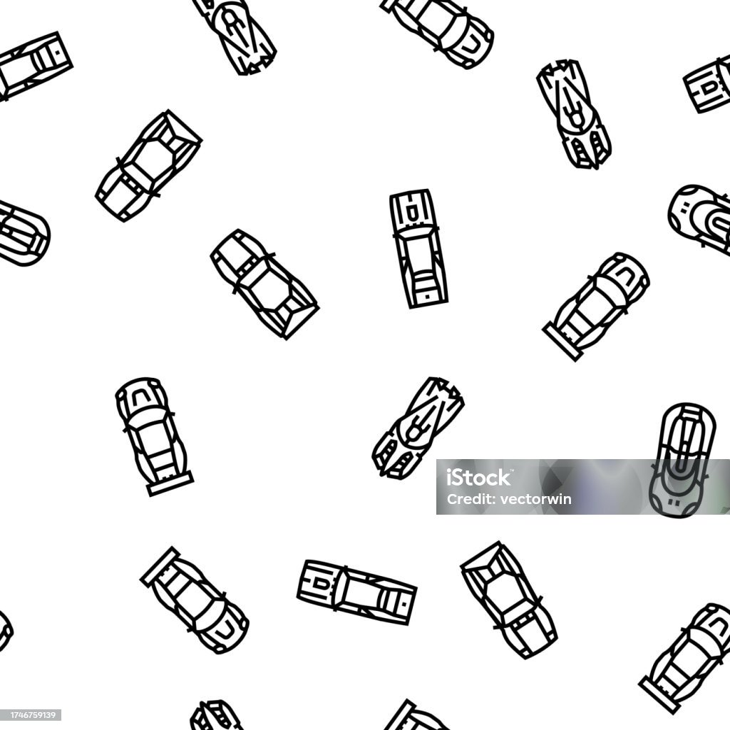 Race Car Speed Sport Vehicle Vector Seamless Pattern Stock Illustration ...