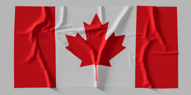 istock Flag of Canada. Fabric textured Canada flag isolated on white background. 3D illustration 1746761867