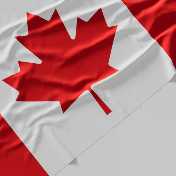 istock Flag of Canada. Fabric textured Canada flag isolated on white background. 3D illustration 1746764433