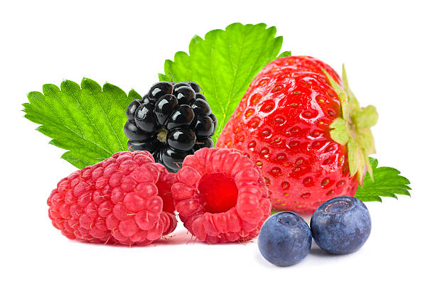 Close up of different mixed berry fruits