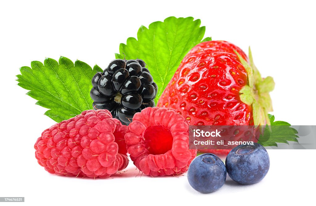 Close up of different mixed berry fruits Mixed berries Fruit Stock Photo