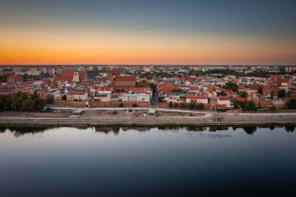 istock Wisla river by the Torun city at sunset, Poland. 1746765628