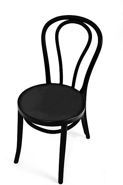 istock Black wooden chair isolated on white 174677194