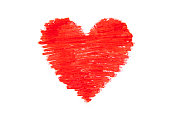 Sketch of Red Crayon Heart