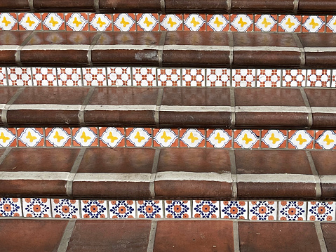 Mexican Style Tiled Outdoor Stairs